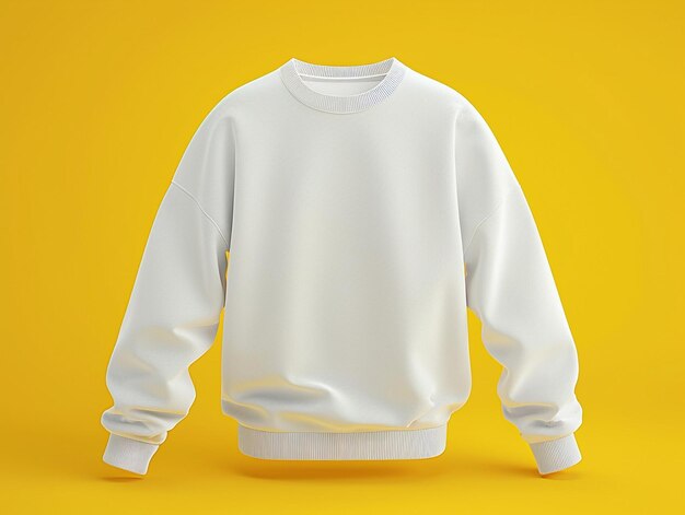 Witte sweatshirt met een gele achtergrondfoto