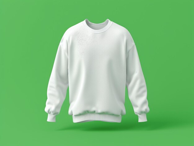 Witte sweatshirt met groene achtergrondfoto