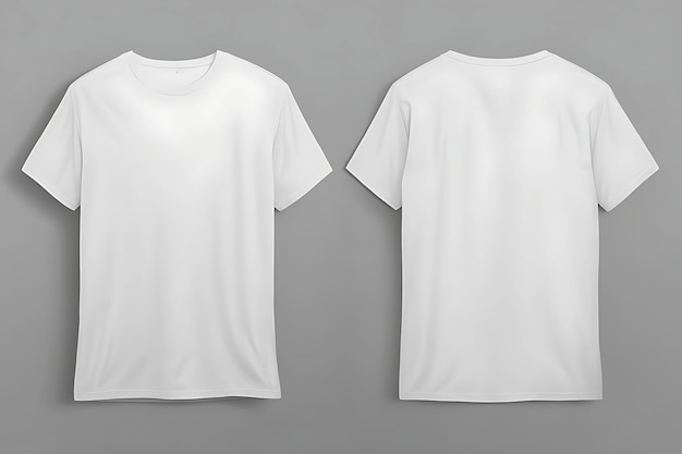 Witte T-shirt mockup presentatie op vaste grijze achtergrond