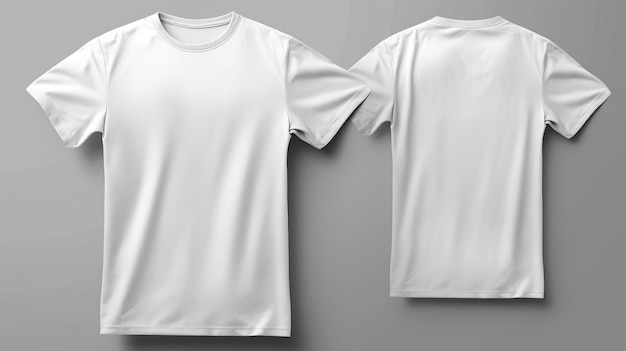 Witte t-shirt mockup voor- en achterkant Generatieve Ai