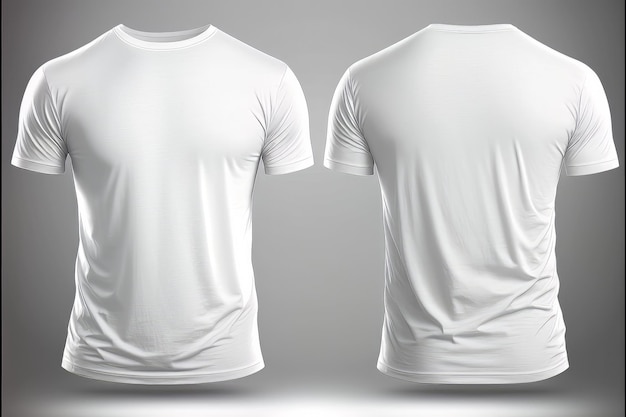 Witte t-shirts met korte mouwen en kopieerruimte voor mockup Generative AI