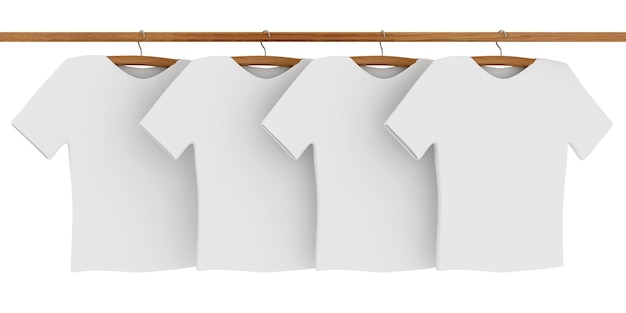 Foto witte t-shirts op kleerhangers