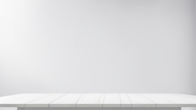 witte tafel met witte achtergrond op de muur