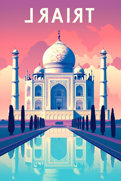 witte Taj Mahal met een blauwe lucht