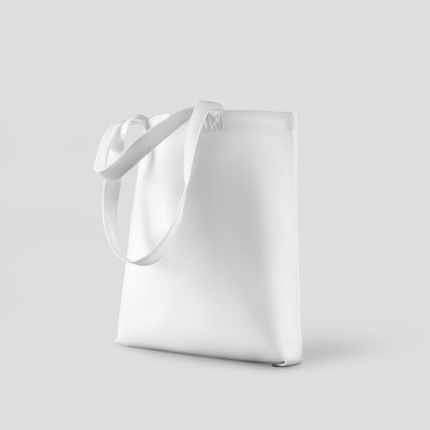 Foto witte totebag 3d-rendering textuurzak voor ontwerppresentatie printpatroon