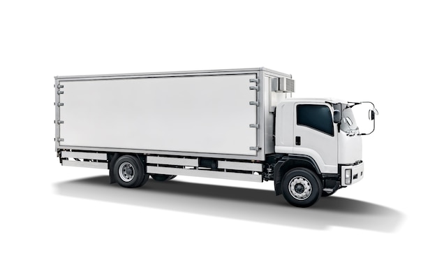 Witte transportvrachtwagen of containerautotrailer
