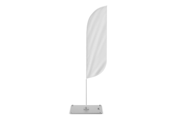 Witte veren vlag op een metalen standaard