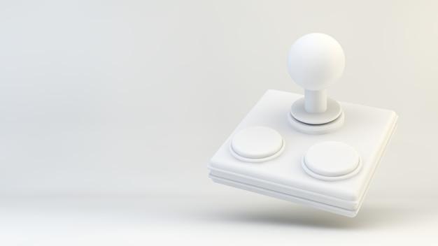 Witte videogamecontroller in 3D-rendering