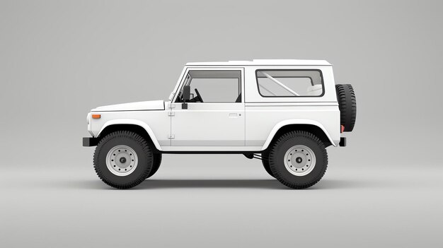 Foto witte vintage offroad auto 3d illustratie