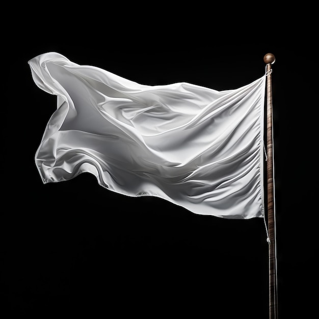 Witte vlag op zwarte achtergrond