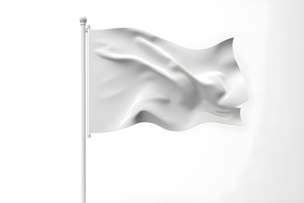 Foto witte vlag wappert in de wind