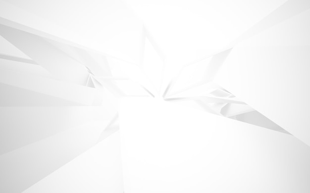 Witte vlotte abstracte architecturale achtergrond. 3D illustratie en weergave