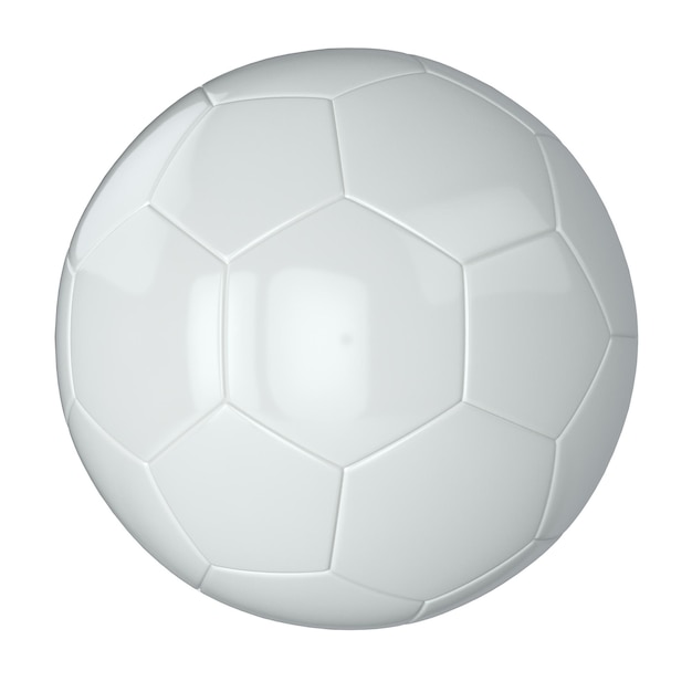 Witte voetbal bal op een witte achtergrond Lederen voetbal Klassieke bal Volleybal Qatar 2022 World Cup 3D illustratie