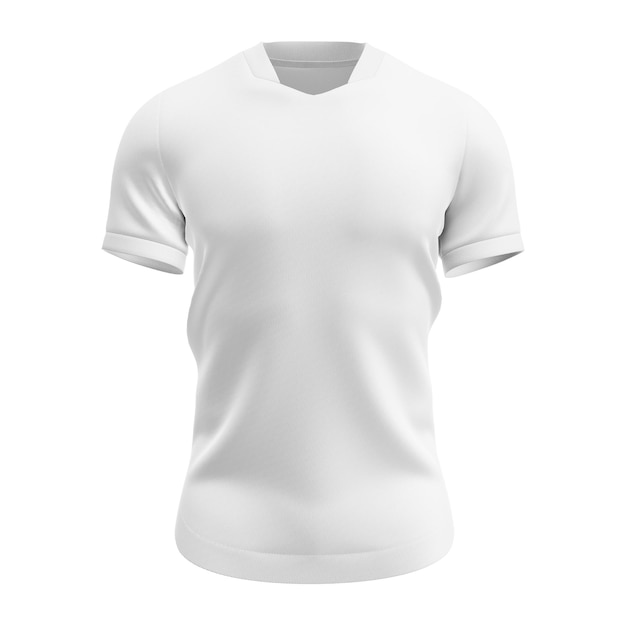 Witte voetbaltrui T-shirt Mockup Front View geïsoleerd op een witte achtergrond