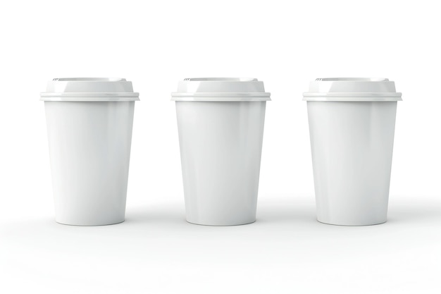 Witte wegwerpkoffiekopjes met deksels Minimalistische milieuvriendelijke ToGo-kopjes voor aanpassing