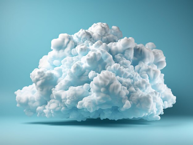 Witte wolken geïsoleerd op blauwe achtergrond Studio Fluffy Cloud Generative AI