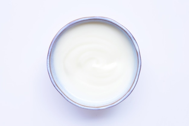 Witte yoghurt in kom