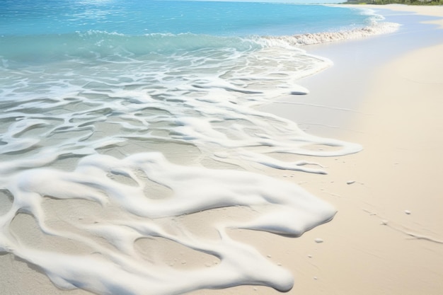 Witte zand tropische kust oceanische schuimende golven breken van kustlijn zomervakantie vakantieoord