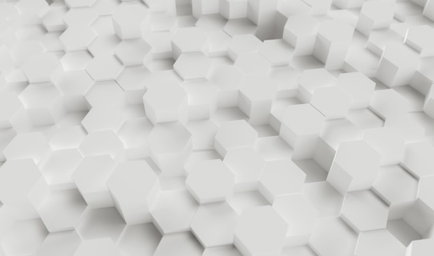 witte zeshoeken achtergrondpatroon, gaming Concept afbeelding - 3D-rendering - Illustratie