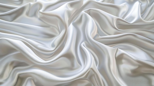 witte zijden stof met golven abstracte achtergrond