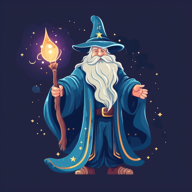 Wizard Cartoon illustration AI generated Image