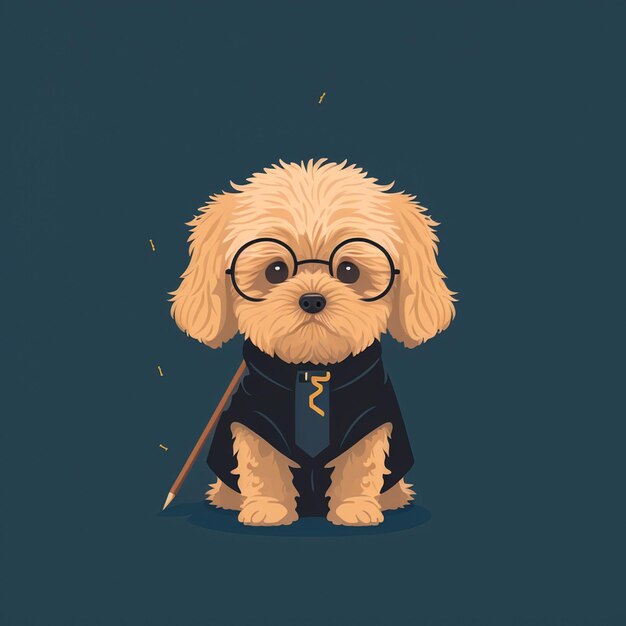 Wizard Dog style vector illustration