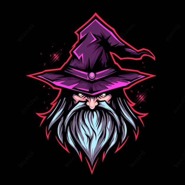 A wizard with a long beard and a purple hat generative ai