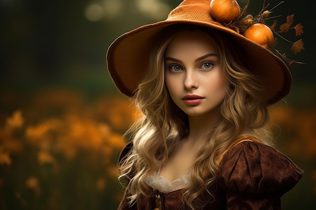 Wizards Magical Companion Pretty Pumpkin Girl Wizard Girl foto