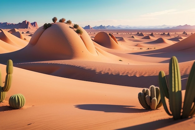 woestijn gobi geel zand natuur landschap woestijn behang illustratie wereldberoemd