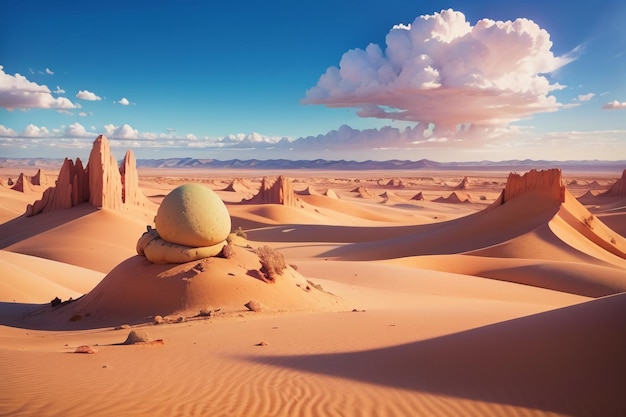 woestijn gobi geel zand natuur landschap woestijn behang illustratie wereldberoemd