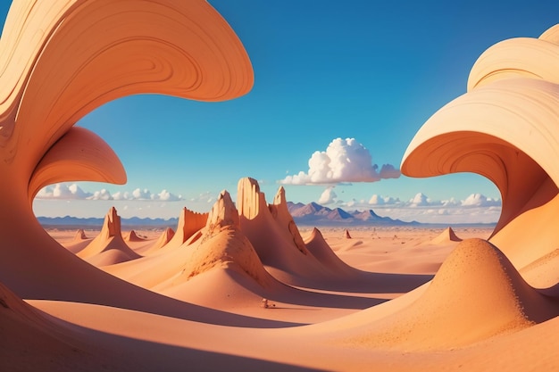 Foto woestijn gobi geel zand natuur landschap woestijn behang illustratie wereldberoemd