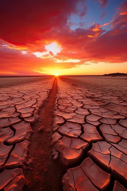 Woestijn met droog zand opwarming van de aarde concept natuurlijke achtergrond