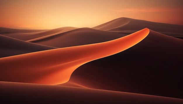 Woestijnduinen bij zonsondergang natuurlandschap