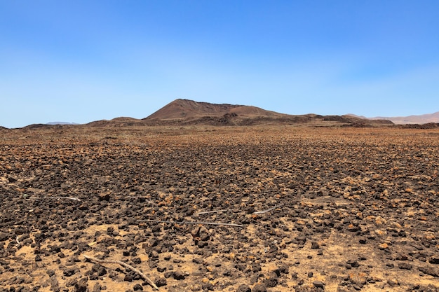 Woestijnlandschap in Fuerteventura, Canarische Eilanden, Spanje