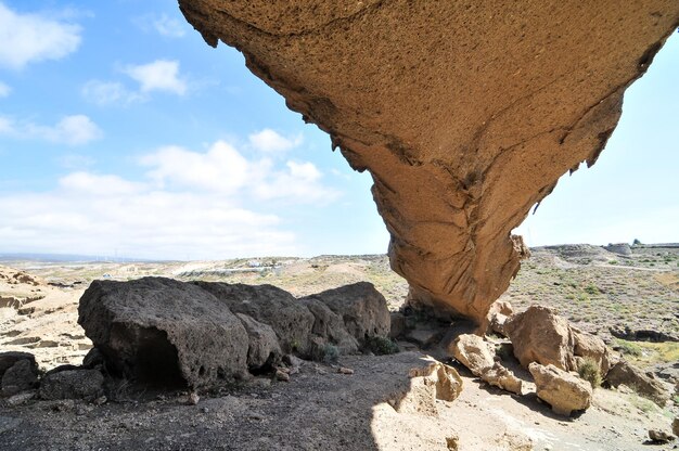 Woestijnlandschap op Tenerife, Canarische Eilanden, Spanje