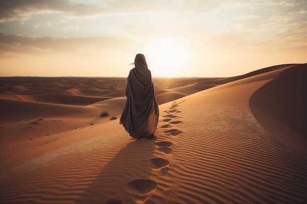Woestijnvrouw zand Genereer Ai