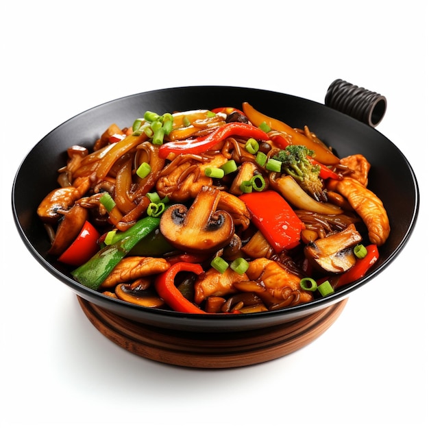 Wok with white background high quality ultra hd