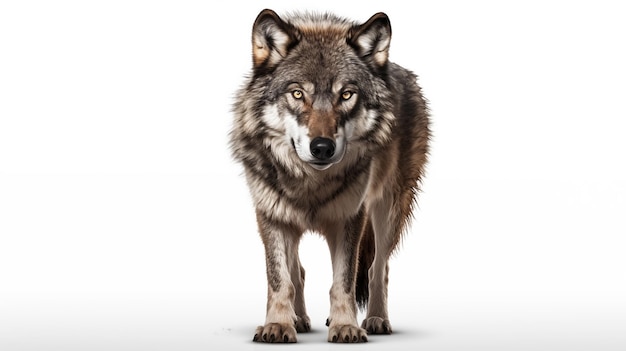 Wolf animal on white background
