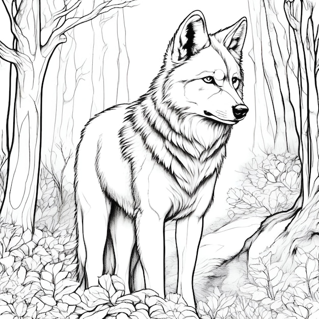 wolf coloring image