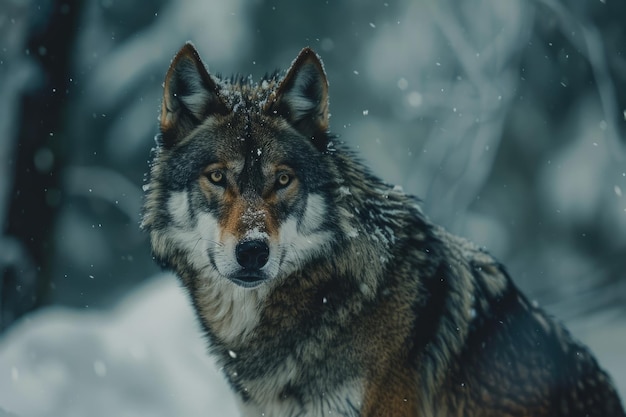 wolf Dark grey wolf in winter wolf