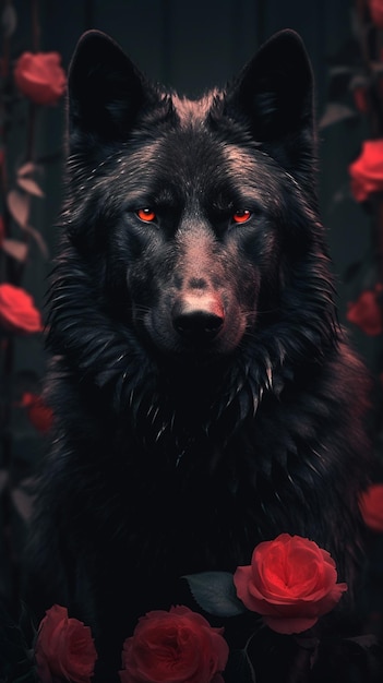 Premium AI Image | The wolf in the dark wallpapers