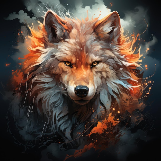 wolf design graphic for tshirt