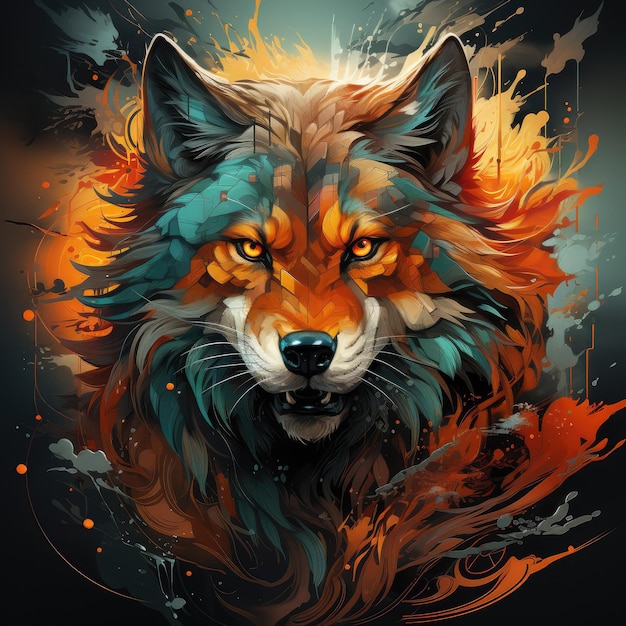 wolf design graphic for tshirt