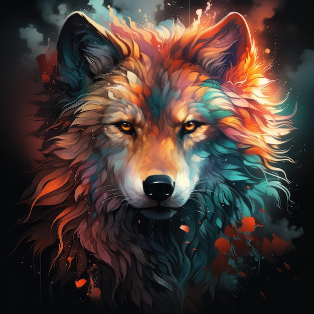 wolf design graphic for tshirt