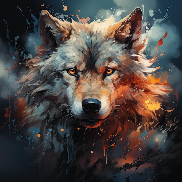 wolf design graphic for tshirt