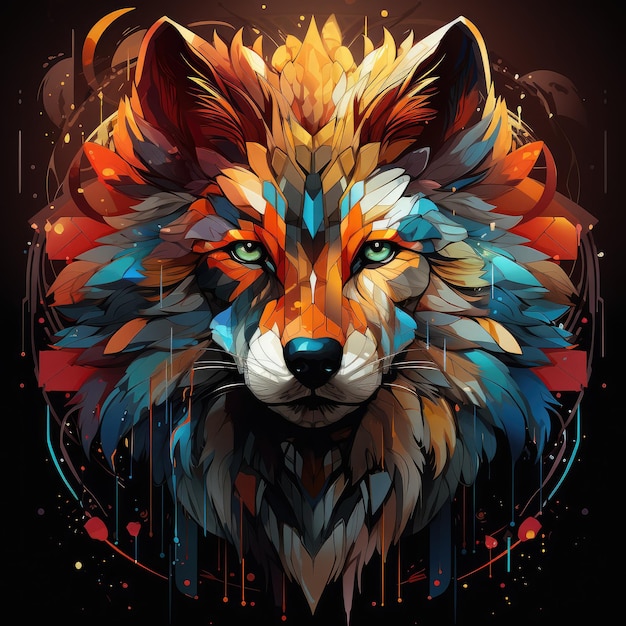 wolf design graphic for tshirt