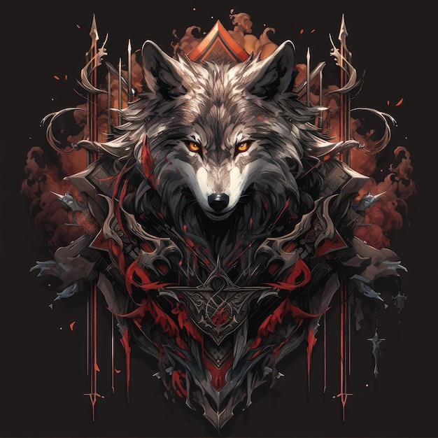 wolf design graphic for tshirt