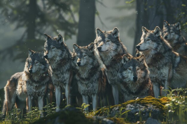 Foto wolf een wolf pack wolf