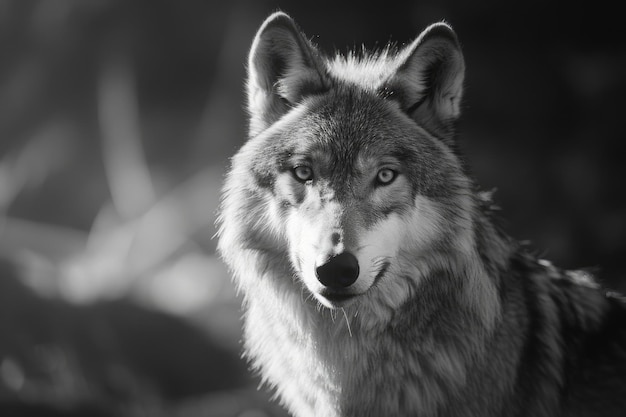 Photo wolf eurasian wolf black and white wolf