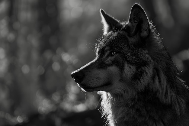 Foto wolf euraziatische wolf zwarte en witte wolf